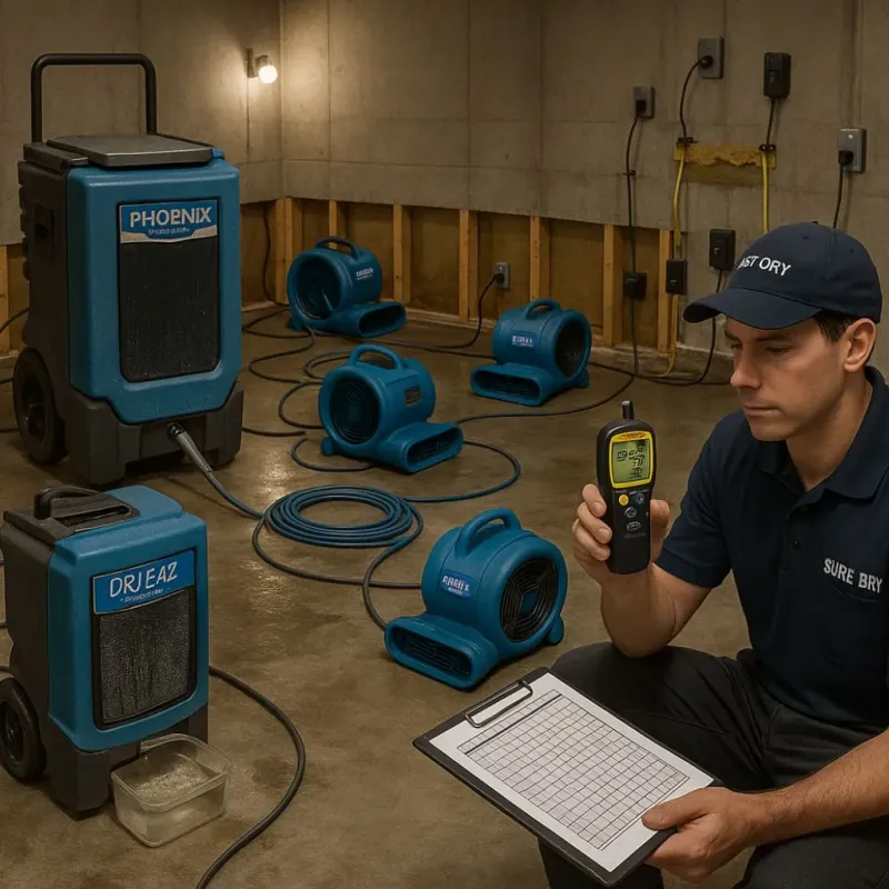 Structural Drying and Dehumidification process in Ranger, TX